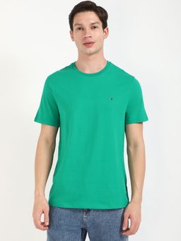 Tommy Hilfiger - Men Green Solid Casual T-Shirt