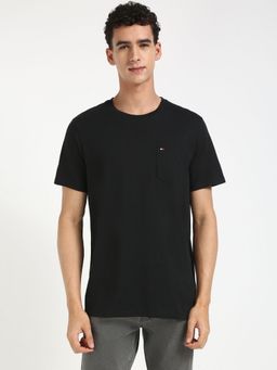 Tommy Hilfiger - Men Black Solid Casual T-Shirt