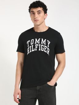 Tommy Hilfiger - Men Black Casual Half Sleeves T-Shirt