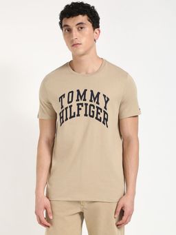 Tommy Hilfiger - Men Beige Casual Half Sleeves T-Shirt