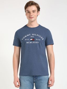 Tommy Hilfiger - Men Blue Half Sleeves Casual T-Shirt