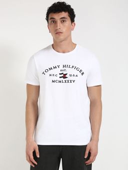 Tommy Hilfiger - Men White Half Sleeves Casual T-Shirt