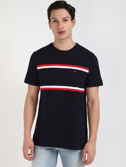 Tommy Hilfiger - Men Navy Blue Colorblock Casual T-Shirt