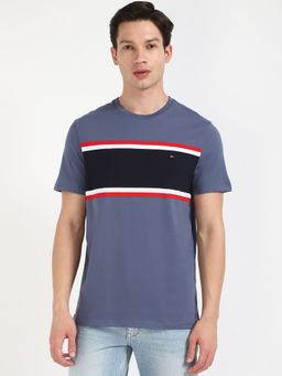 Tommy Hilfiger - Men Blue Colorblock Casual T-Shirt