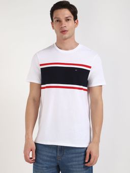 Tommy Hilfiger - Men White Colorblock Casual T-Shirt