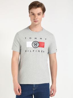 Tommy Hilfiger - Men Grey Crew Neck Casual T-Shirt