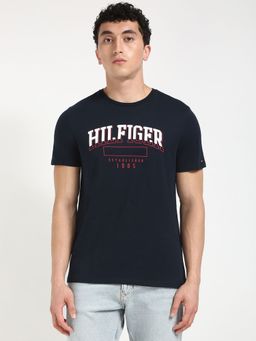 Tommy Hilfiger - Men Navy Blue Graphic Casual T-Shirt