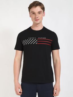 Tommy Hilfiger - Men Black Half Sleeves Casual T-Shirt