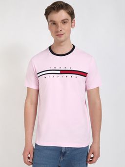 Tommy Hilfiger - Men Pink Solid Casual T-Shirt