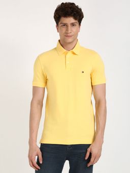 Tommy Hilfiger - Men Yellow Solid Casual Polo T-Shirt