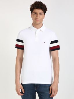 Tommy Hilfiger - Men White Solid Casual Polo T-Shirt