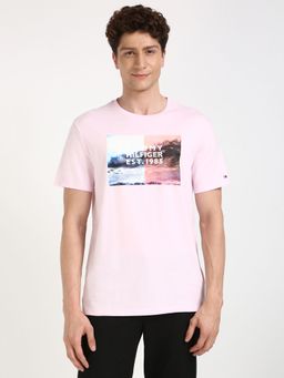 Tommy Hilfiger - Men Pink Graphic Casual T-Shirt