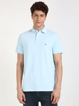 Tommy Hilfiger - Men Blue Solid Casual Polo T-Shirt