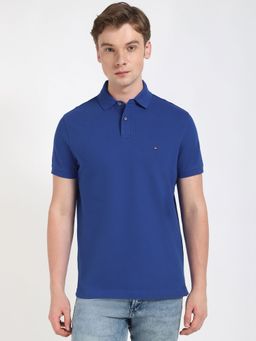 Tommy Hilfiger - Men Royal Blue Solid Casual Polo T-Shirt