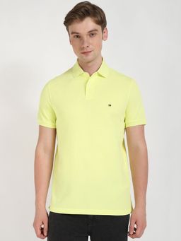 Tommy Hilfiger - Men Yellow Solid Casual Polo T-Shirt