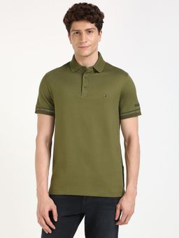 Tommy Hilfiger - Men Olive Solid Casual Polo T-Shirt