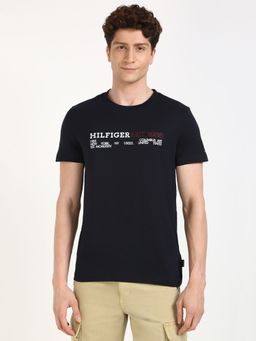 Tommy Hilfiger - Men Dark Navy Blue Crew Neck Casual T-Shirt