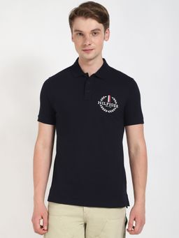Tommy Hilfiger - Men Dark Navy Blue Solid Casual Polo T-Shirt