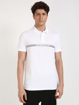 Tommy Hilfiger - Men White Solid Casual Polo T-Shirt