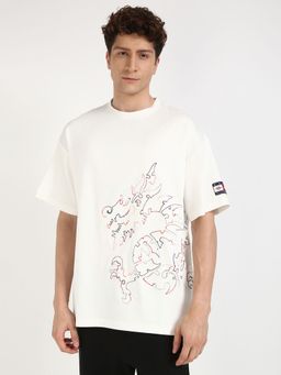 Tommy Hilfiger - Men White Embroidered Casual T-Shirt