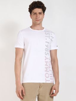 Tommy Hilfiger - Men White Half Sleeves Casual T-Shirt