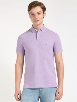 Tommy Hilfiger - Men Purple Solid Casual Polo T-Shirt
