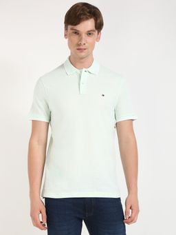 Tommy Hilfiger - Men Light Green Solid Casual Polo T-Shirt