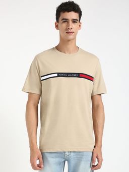 Tommy Hilfiger - Men Beige Solid Casual T-Shirt