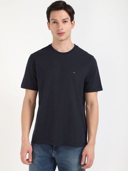 Tommy Hilfiger - Men Navy Blue Solid Casual T-Shirt