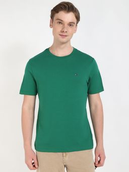Tommy Hilfiger - Men Green Solid Casual T-Shirt