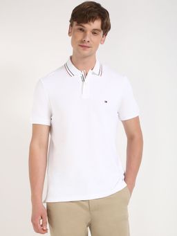 Tommy Hilfiger - Men White Solid Casual Polo T-Shirt