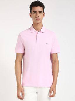 Tommy Hilfiger - Men Pink Solid Casual Polo T-Shirt