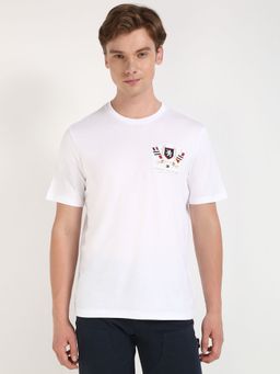 Tommy Hilfiger - Men White Embroidered Casual T-Shirt