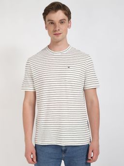 Tommy Hilfiger - Men White Stripes Casual T-Shirt