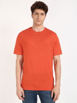 Tommy Hilfiger - Men Orange Solid Casual T-Shirt