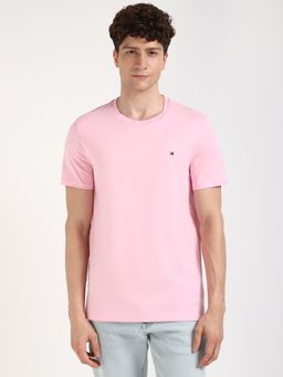 Tommy Hilfiger - Men Pink Solid Casual T-Shirt