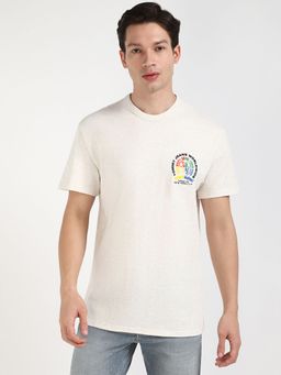 Tommy Hilfiger - Men Off White Embroidered Casual T-Shirt