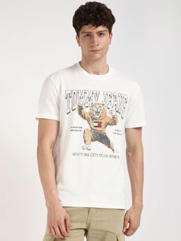 Tommy Hilfiger - Men White Graphic Casual T-Shirt
