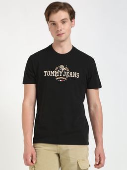 Tommy Hilfiger - Men Black Embroidered Casual T-Shirt
