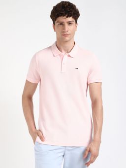 Tommy Hilfiger - Men Pink Solid Casual Polo T-Shirt