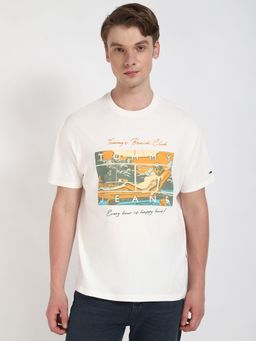 Tommy Hilfiger - Men Off White Graphic Casual T-Shirt