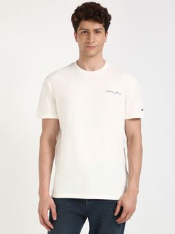Tommy Hilfiger - Men Off White Graphic Casual T-Shirt