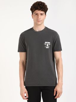 Tommy Hilfiger - Men Charcoal Solid Casual T-Shirt
