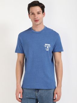 Tommy Hilfiger - Men Blue Solid Casual T-Shirt