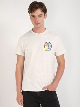 Tommy Hilfiger - Men Off White Printed Casual T-Shirt