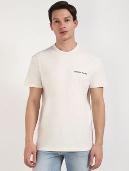 Tommy Hilfiger - Men Off White Typography Casual T-Shirt