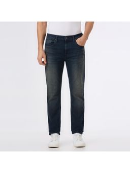 Pepe Jeans - Mens Navy Blue Mid Rise Straight Fit Jeans