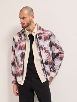 The Bear House - Men's Regular Fit Multi Color Camouflage Polyester Jacket