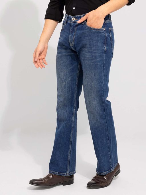 Buy Snitch Spunky Dark Blue Bootcut Jeans Online