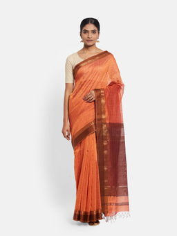 Fabindia - Cotton Silk Maheshwari Woven Sari without Blouse